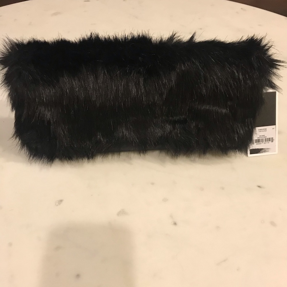 JUICY COUTURE leather and Faux Fur Clutch
